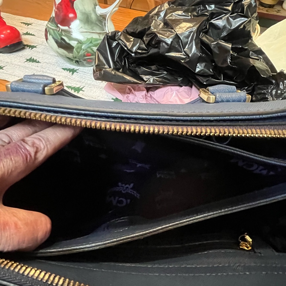 MCM Blue‎ Saffiano Leather 2 Way Bag - Picture 7 of 14